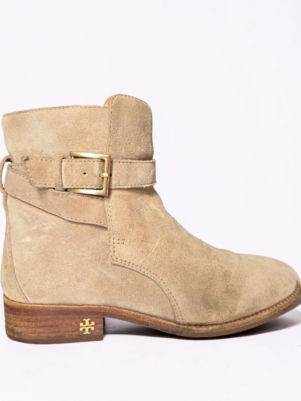 Pre-Loved Tory Burch Tan Suede Ankle Boots - Size 6M